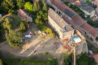 Vue oblique de Complexe du château du Fort Veste Rodemack à Rodemack dans le département Moselle, France