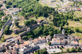 Vue oblique de Sierck-les-Bains dans le département Moselle, France