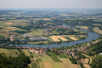 Vue oblique de Schengen dans le département Remich, Luxembourg