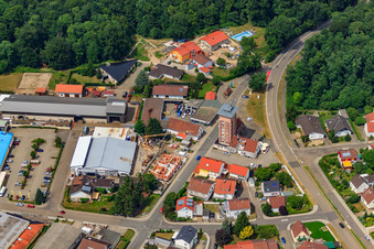 Vue aérienne de Buchstr inférieur à Jockgrim dans le département Rhénanie-Palatinat, Allemagne