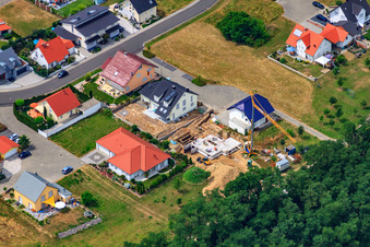 Vue aérienne de Chemin de pissenlits à le quartier Hardtwald in Neupotz dans le département Rhénanie-Palatinat, Allemagne
