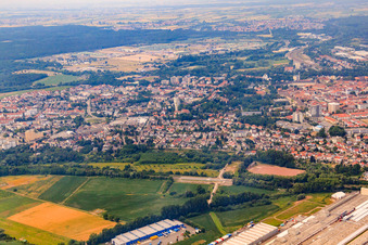 Photographie aérienne de Vue de la ville depuis le sud-est à Germersheim dans le département Rhénanie-Palatinat, Allemagne