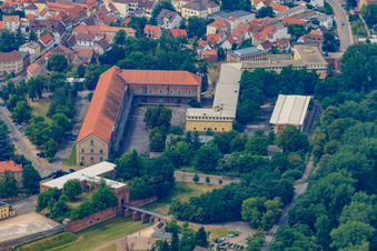 Vue aérienne de Forteresse An Fronte Dix à Germersheim dans le département Rhénanie-Palatinat, Allemagne