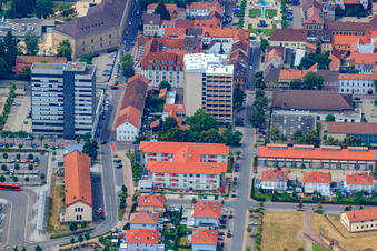 Vue aérienne de À l'avant du Lamotte à Germersheim dans le département Rhénanie-Palatinat, Allemagne