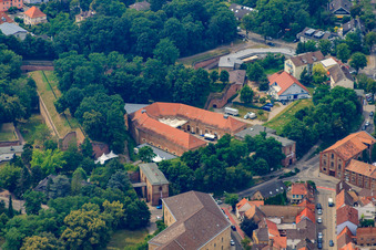 Vue aérienne de Ravelin de Becker à Germersheim dans le département Rhénanie-Palatinat, Allemagne