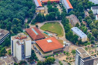 Vue aérienne de Hôtel de ville Germersheim à Germersheim dans le département Rhénanie-Palatinat, Allemagne