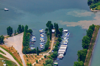 Vue aérienne de Marina à Germersheim dans le département Rhénanie-Palatinat, Allemagne