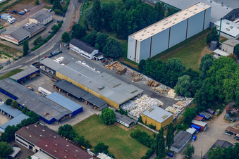 Vue aérienne de XPO Logistique à Germersheim dans le département Rhénanie-Palatinat, Allemagne