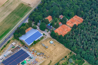 Vue aérienne de Centre de tennis Waldhaus eV à Altlußheim dans le département Bade-Wurtemberg, Allemagne