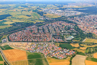 Vue aérienne de Anneau Sud à Hockenheim dans le département Bade-Wurtemberg, Allemagne