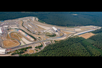 Vue aérienne de Hockenheimring. Motodrome à Hockenheim dans le département Bade-Wurtemberg, Allemagne