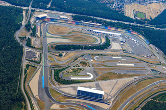 Hockenheimring. Motodrome à Hockenheim dans le département Bade-Wurtemberg, Allemagne vue d'en haut
