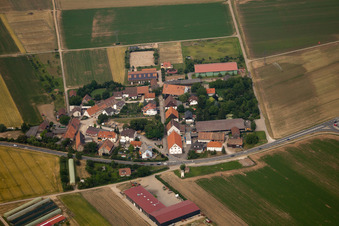 Vue aérienne de Quartier Bruchhausen in Sandhausen dans le département Bade-Wurtemberg, Allemagne