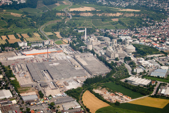 Vue aérienne de Ciment Heidelberg à Leimen dans le département Bade-Wurtemberg, Allemagne