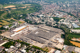 Vue aérienne de Installations techniques dans la zone industrielle Eternit Werk dans le district Leimen à Heidelberg à Leimen dans le département Bade-Wurtemberg, Allemagne
