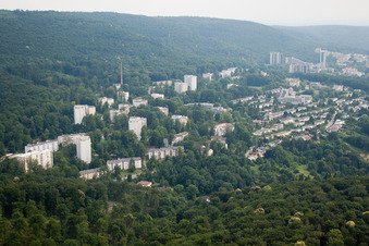 Vue aérienne de HD-Boxberg du nord à le quartier Boxberg in Heidelberg dans le département Bade-Wurtemberg, Allemagne