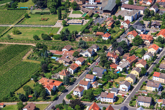 Vue aérienne de Rue de la gare à Wachenheim an der Weinstraße dans le département Rhénanie-Palatinat, Allemagne