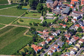 Vue oblique de Rue de la gare à Wachenheim an der Weinstraße dans le département Rhénanie-Palatinat, Allemagne