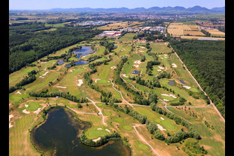 Zone de terrain de golf Domaine de golf Dreihof à le quartier Dreihof in Essingen dans le département Rhénanie-Palatinat, Allemagne hors des airs