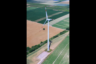 Photographie aérienne de Éoliennes à Offenbach an der Queich dans le département Rhénanie-Palatinat, Allemagne