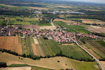 Du nord à Erlenbach bei Kandel dans le département Rhénanie-Palatinat, Allemagne d'en haut