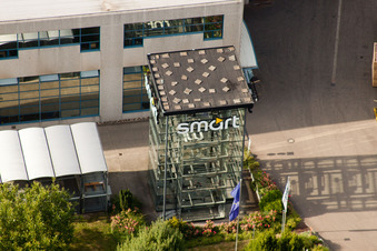 Vue aérienne de Nussbaum Automotive Lifts GmbH à le quartier Bodersweier in Kehl dans le département Bade-Wurtemberg, Allemagne