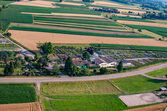 Garden Times Black à le quartier Bodersweier in Kehl dans le département Bade-Wurtemberg, Allemagne vue du ciel
