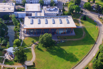 Vue aérienne de Monde de vie par Weber-Haus à le quartier Linx in Rheinau dans le département Bade-Wurtemberg, Allemagne