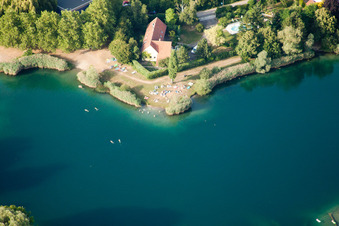 Vue aérienne de Peste à Gambsheim dans le département Bas Rhin, France