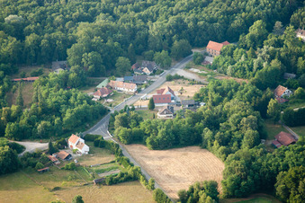 Vue aérienne de Königsbruck à Leutenheim dans le département Bas Rhin, France