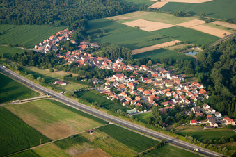 Vue aérienne de Kesseldorf dans le département Bas Rhin, France