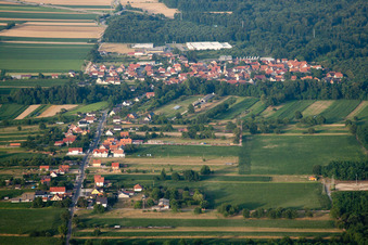 Vue aérienne de De l'ouest à Schaffhouse-près-Seltz dans le département Bas Rhin, France