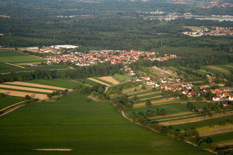 Vue aérienne de De l'ouest à Schaffhouse-près-Seltz dans le département Bas Rhin, France
