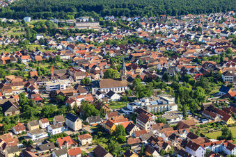 Vue aérienne de Saint-Maurice à Rülzheim dans le département Rhénanie-Palatinat, Allemagne