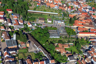 Serres sur Lindenstr à Rülzheim dans le département Rhénanie-Palatinat, Allemagne vue du ciel