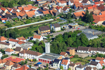 Vue aérienne de Pompiers, scouts à Rülzheim dans le département Rhénanie-Palatinat, Allemagne