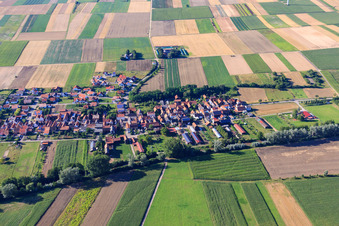 Photographie aérienne de Vue du village depuis le sud à Herxheimweyher dans le département Rhénanie-Palatinat, Allemagne