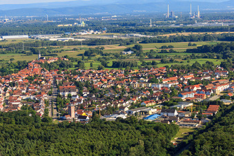 Vue aérienne de Buchstraße depuis le nord à Jockgrim dans le département Rhénanie-Palatinat, Allemagne