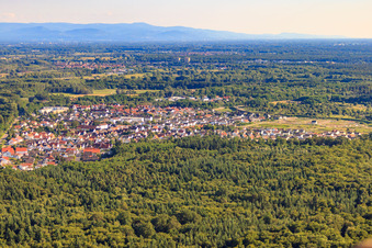 Vue aérienne de Vue de la ville depuis le nord à Jockgrim dans le département Rhénanie-Palatinat, Allemagne
