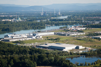Photographie aérienne de Zone industrielle d'Oberwald à Wörth am Rhein dans le département Rhénanie-Palatinat, Allemagne