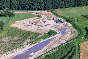 Photographie aérienne de Chantier de construction du polder près de Neupotz à Wörth am Rhein dans le département Rhénanie-Palatinat, Allemagne