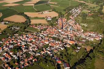 Vue aérienne de Vue d'ensemble de la ville depuis le nord-est à le quartier Ingenheim in Billigheim-Ingenheim dans le département Rhénanie-Palatinat, Allemagne