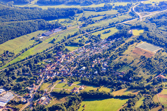 Vue aérienne de De l'ouest à le quartier Queichhambach in Annweiler am Trifels dans le département Rhénanie-Palatinat, Allemagne