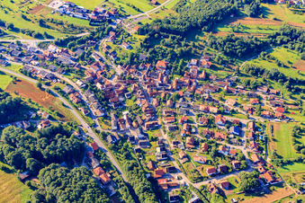 Vue aérienne de Village de la forêt du Palatinat vu du nord à Völkersweiler dans le département Rhénanie-Palatinat, Allemagne