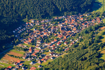 Vue aérienne de Village de la forêt du Palatinat vu du nord à Vorderweidenthal dans le département Rhénanie-Palatinat, Allemagne