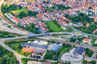 Photographie aérienne de Nouveau passage souterrain ferroviaire Ottstr à Wörth am Rhein dans le département Rhénanie-Palatinat, Allemagne