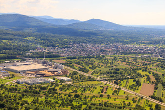 Vue aérienne de Kronospan GmbH à Bischweier dans le département Bade-Wurtemberg, Allemagne