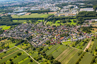 Vue aérienne de De l'est à le quartier Rauental in Rastatt dans le département Bade-Wurtemberg, Allemagne