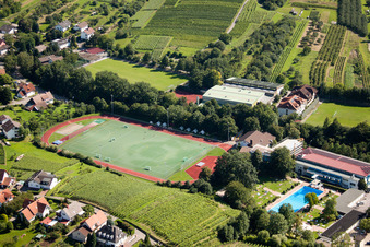 Vue aérienne de École de sport de Bade-Sud, FC Neuweier à le quartier Steinbach in Baden-Baden dans le département Bade-Wurtemberg, Allemagne