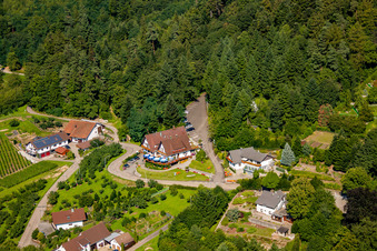 Vue aérienne de Hôtel Café Jägersteig à le quartier Riegel in Bühl dans le département Bade-Wurtemberg, Allemagne